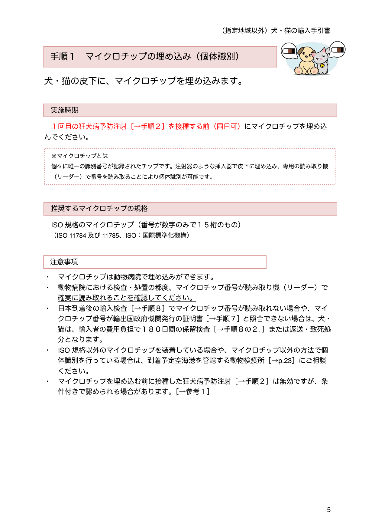 手順1 マイクロチップの埋め込み（個体識別 / ISO規格）